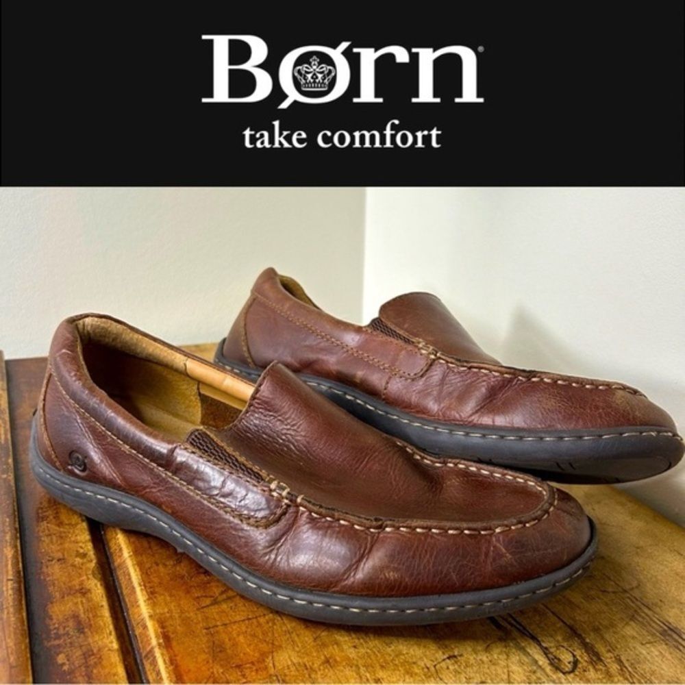Born brown leather mens size 11.5 shoes, GUC